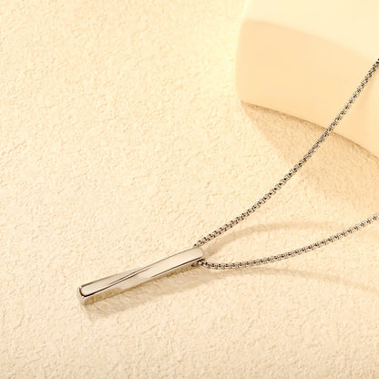 Minimalist Twisted Vertical Bar Pendant Necklace | 18K Gold Plated | Wholesale Bulk Order MOQ 12