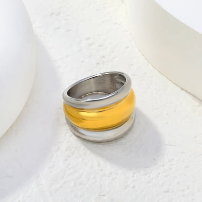 Wholesale Chunky Double Ridge Band Ring | 18K Gold Plated | Two Colors | Sizes 8 | MOQ 12