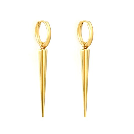 Spike Charm Hoop Earrings | Gold/Silver | Hypoallergenic Stainless Steel | Wholesale Bulk Order MOQ 12