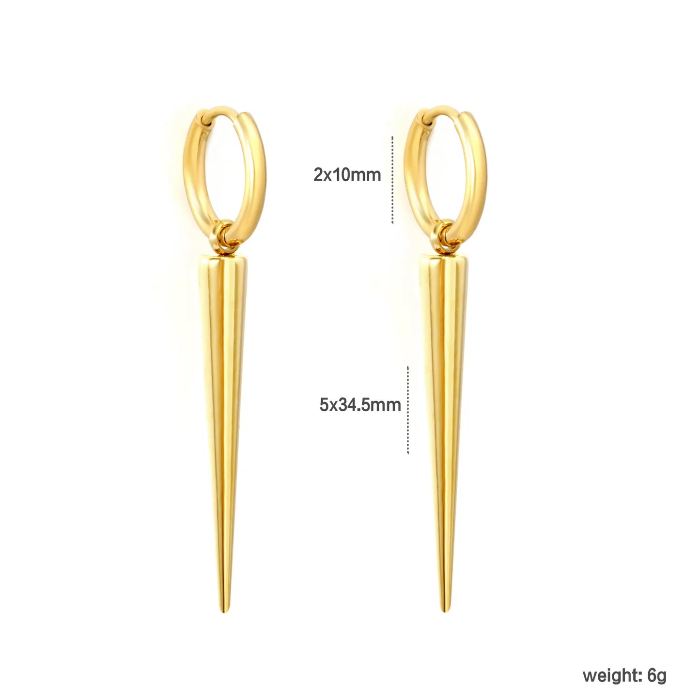 Spike Charm Hoop Earrings | Gold/Silver | Hypoallergenic Stainless Steel | Wholesale Bulk Order MOQ 12