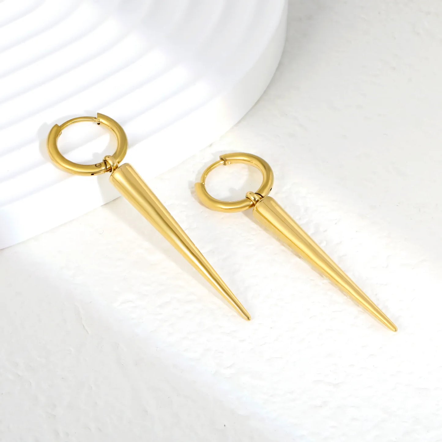Spike Charm Hoop Earrings | Gold/Silver | Hypoallergenic Stainless Steel | Wholesale Bulk Order MOQ 12