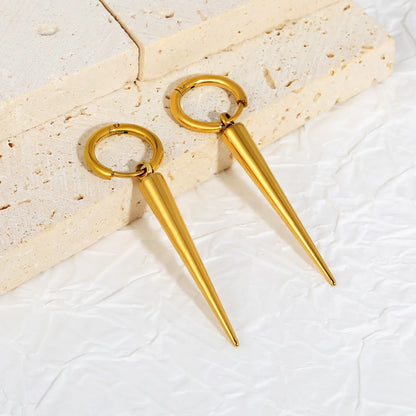 Spike Charm Hoop Earrings | Gold/Silver | Hypoallergenic Stainless Steel | Wholesale Bulk Order MOQ 12
