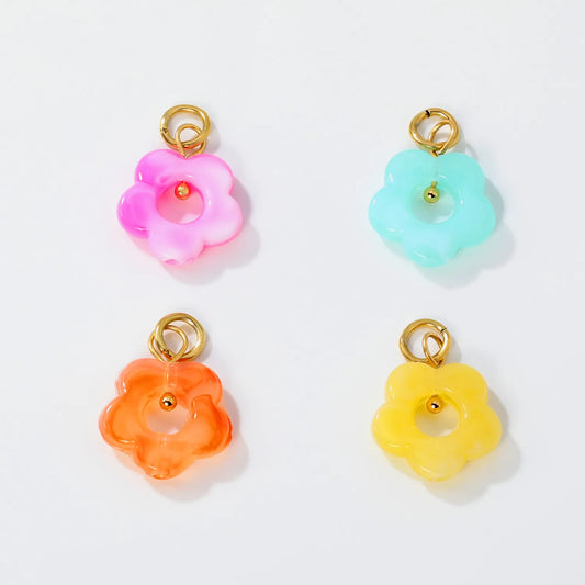 Wholesale Versatile Colorful Flower Resin Charms | Jewelry Making Accessories | Bulk Order Available