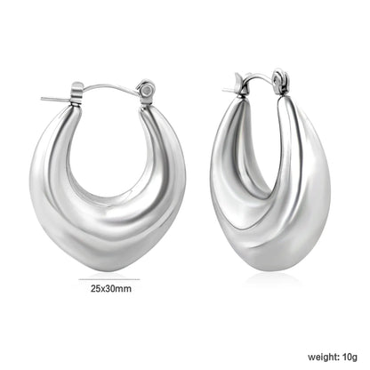 Chunky Teardrop Hoop Earrings | 18K Silver Plated Stainless Steel | Wholesale Bulk Order MOQ 12