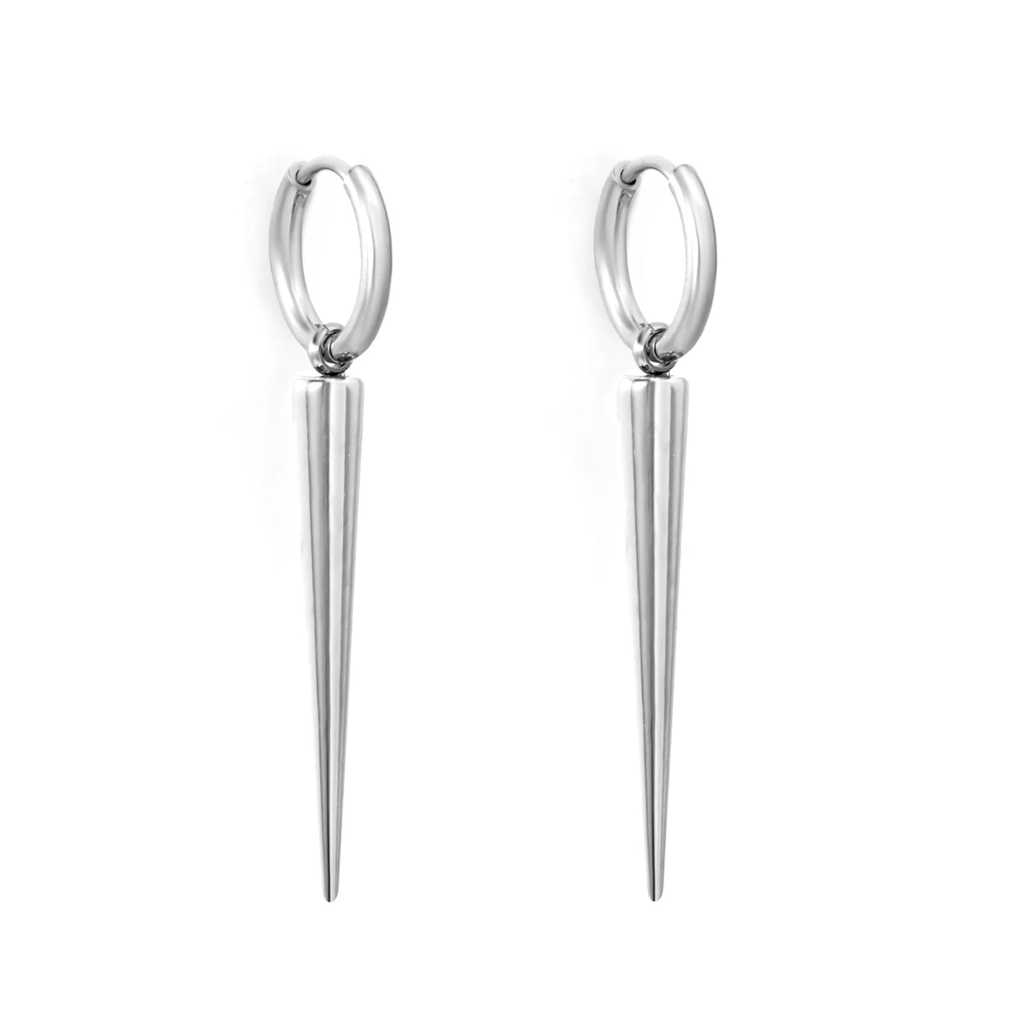 Spike Charm Hoop Earrings | Gold/Silver | Hypoallergenic Stainless Steel | Wholesale Bulk Order MOQ 12