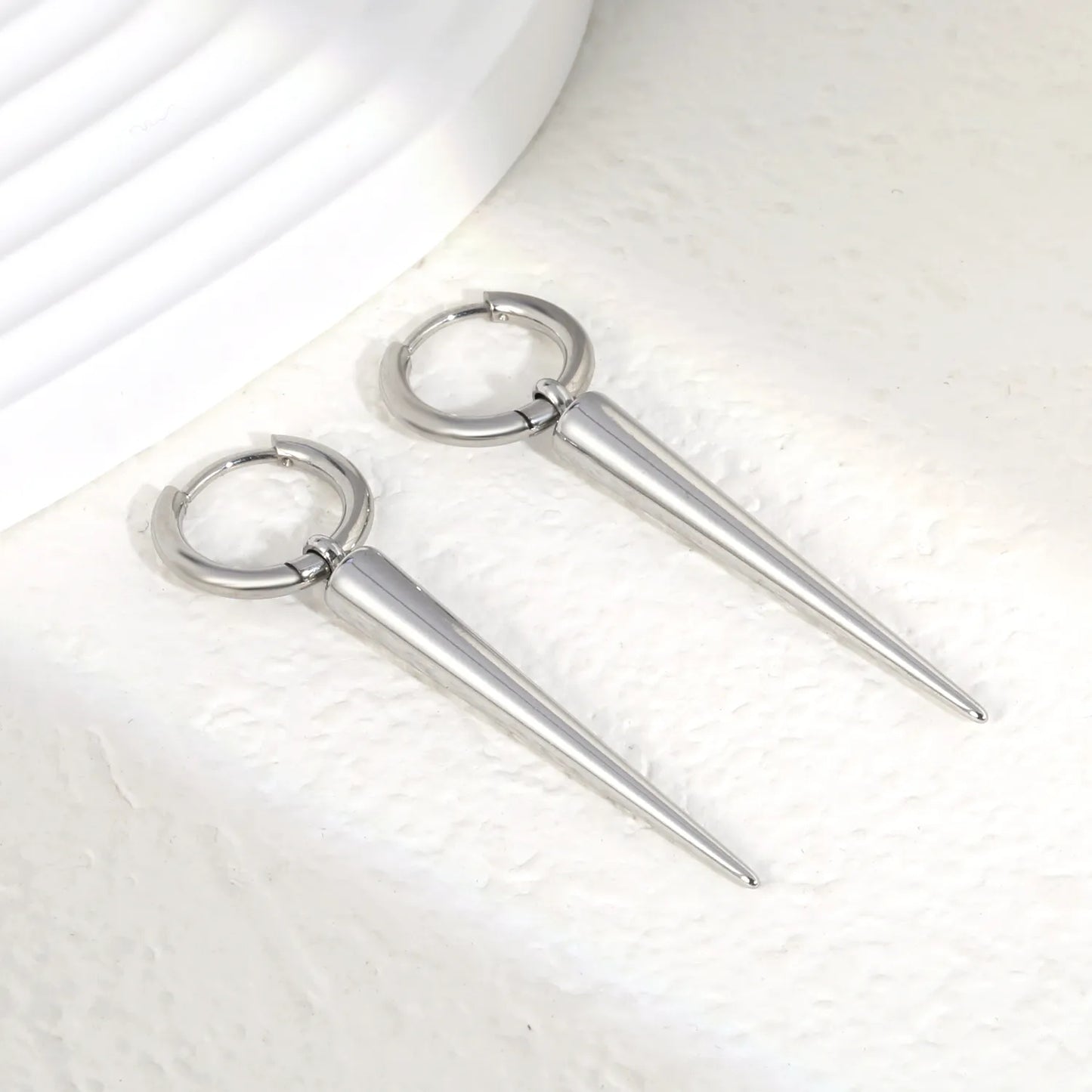 Spike Charm Hoop Earrings | Gold/Silver | Hypoallergenic Stainless Steel | Wholesale Bulk Order MOQ 12