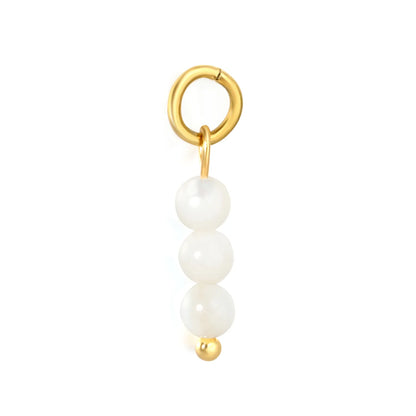 Pearl Drop Earring Charm Screw-Back Stud Attachment | 18K Gold Plated Stainless Steel | Wholesale Bulk Order MOQ 12