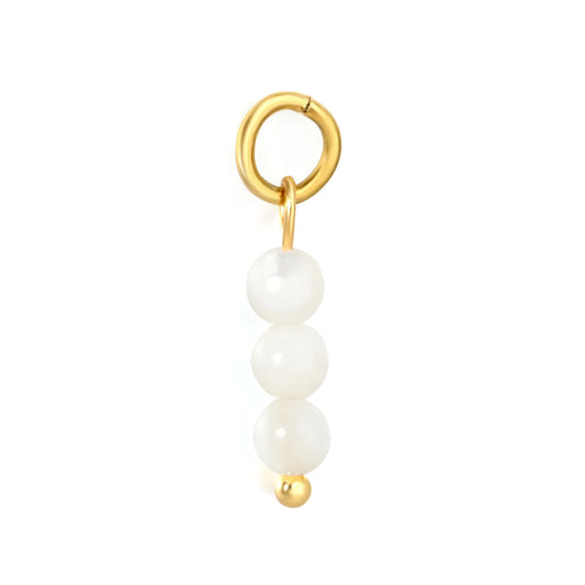 Pearl Drop Earring Charm Screw-Back Stud Attachment | 18K Gold Plated Stainless Steel | Wholesale Bulk Order MOQ 12