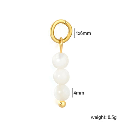 Pearl Drop Earring Charm Screw-Back Stud Attachment | 18K Gold Plated Stainless Steel | Wholesale Bulk Order MOQ 12