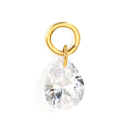 Teardrop CZ Earring Charm Screw-Back Stud Attachment | Wholesale Bulk Order MOQ 12