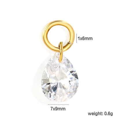 Teardrop CZ Earring Charm Screw-Back Stud Attachment | Wholesale Bulk Order MOQ 12