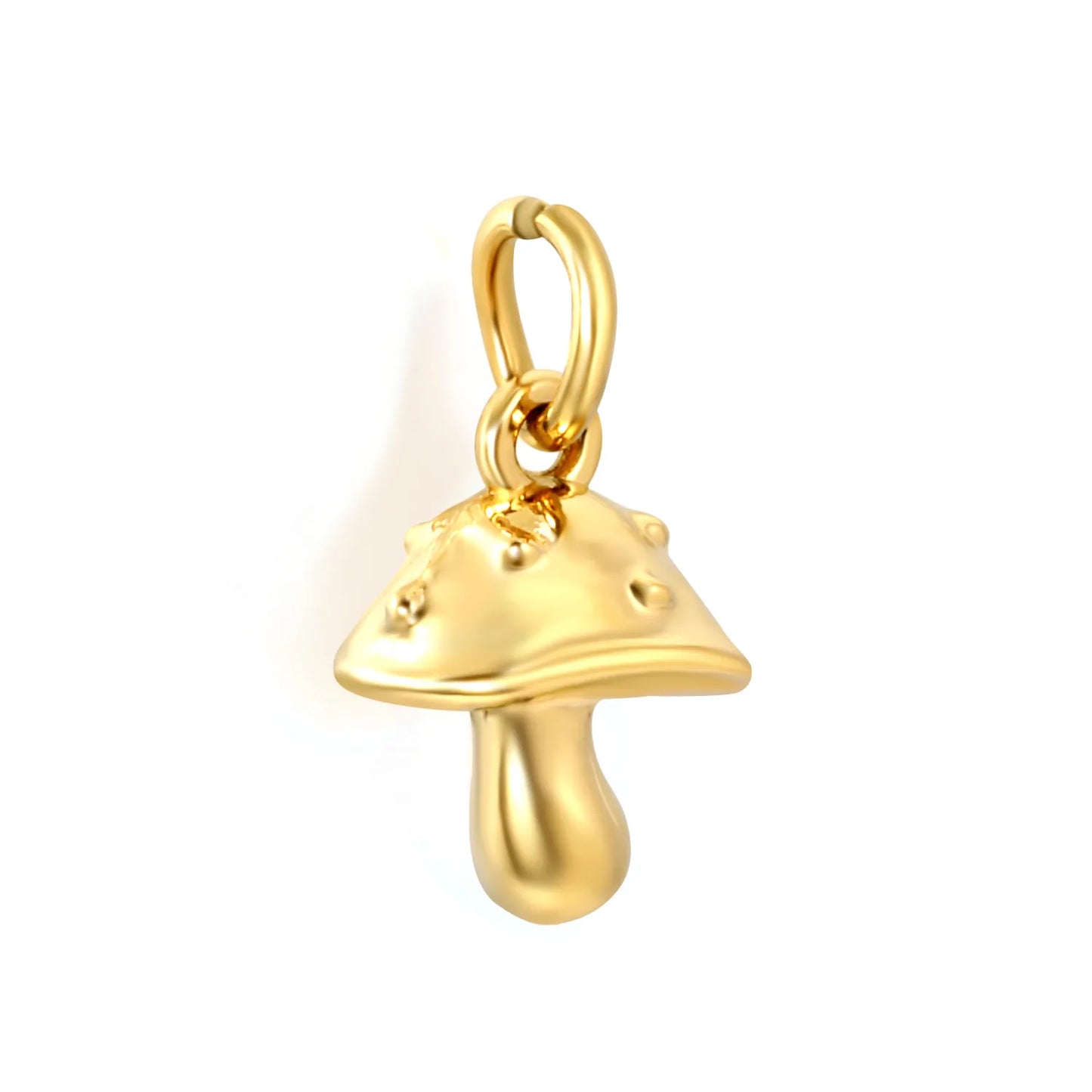 Mushroom Earring Charm Screw-Back Stud Attachment | 18K Gold Plated Stainless Steel | Wholesale Bulk Order MOQ 12
