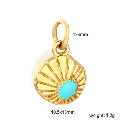 Sunburst Shell & Hot Air Balloon Enamel Earring Charms| 2 Styles | 18K Gold Plated Stainless Steel | Wholesale Bulk Order MOQ 12