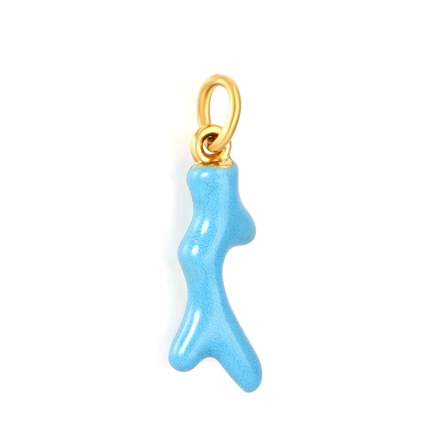 Coral Branch Enamel Earring Charm Screw-Back Stud Attachment | Red & Blue | Wholesale Bulk Order MOQ 12