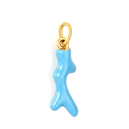 Coral Branch Enamel Earring Charm Screw-Back Stud Attachment | Red & Blue | Wholesale Bulk Order MOQ 12
