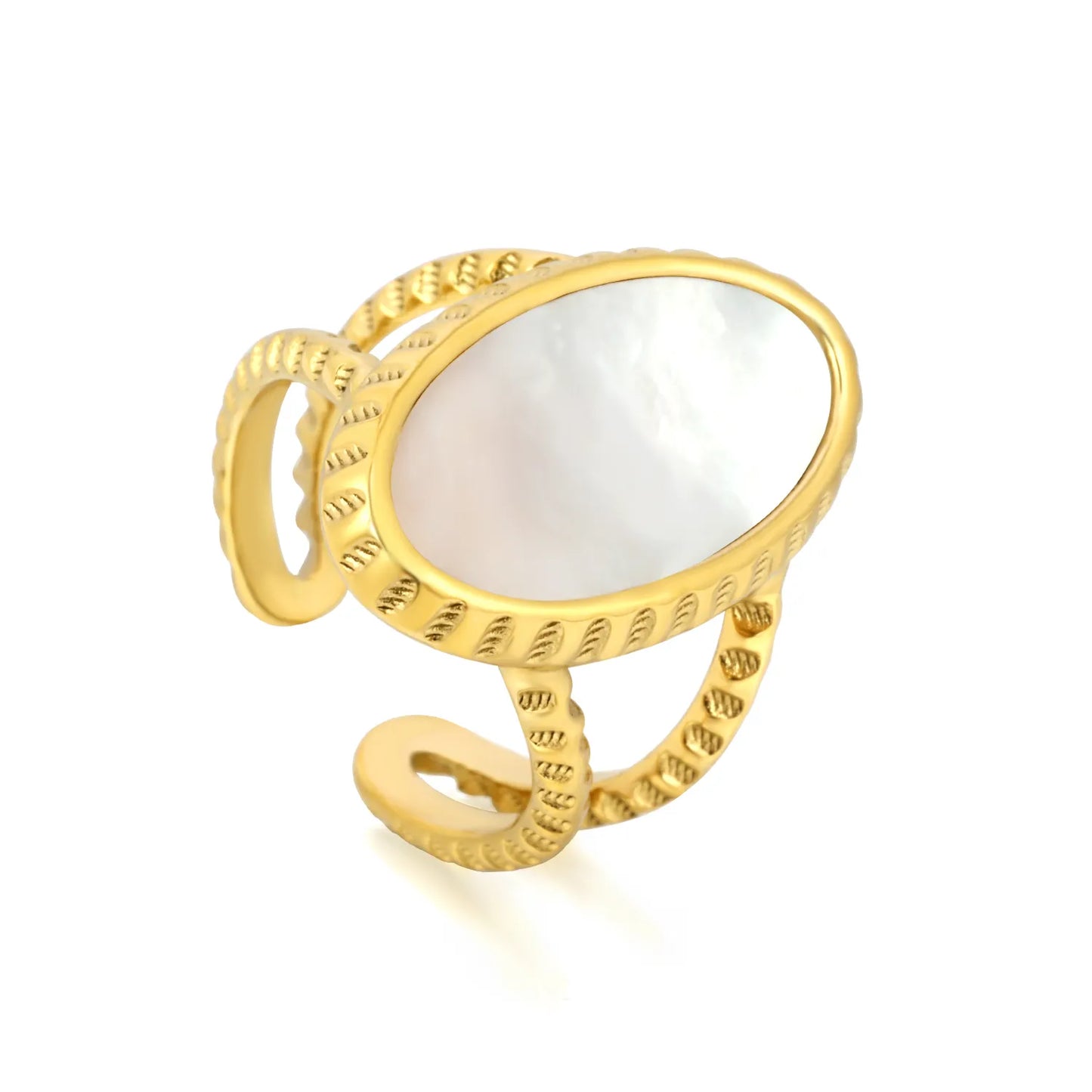 Mother of Pearl Double Band Open Ring | 2 Styles Options | Size 7 | Wholesale Bulk Order MOQ 12