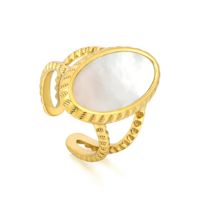 Mother of Pearl Double Band Open Ring | 2 Styles Options | Size 7 | Wholesale Bulk Order MOQ 12