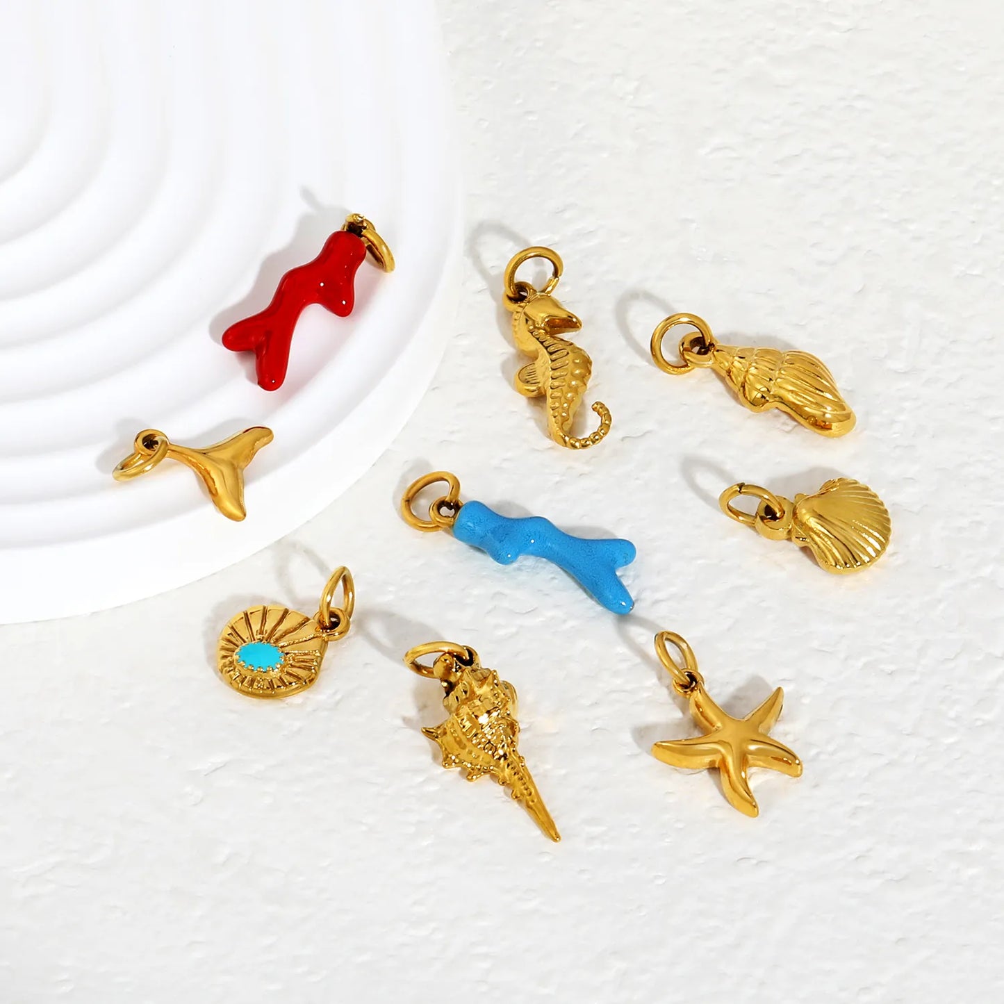Ocean Theme Earring Charm Collection|  6 Styles | 18K Gold Plated Stainless Steel | Wholesale Bulk Order MOQ 12