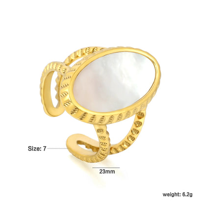 Mother of Pearl Double Band Open Ring | 2 Styles Options | Size 7 | Wholesale Bulk Order MOQ 12