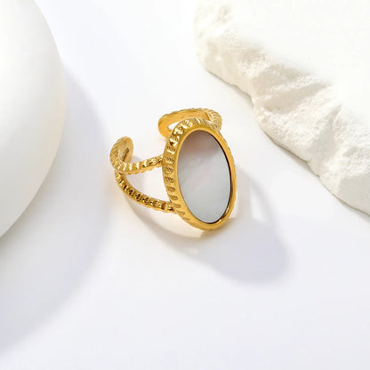 Mother of Pearl Double Band Open Ring | 2 Styles Options | Size 7 | Wholesale Bulk Order MOQ 12