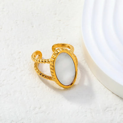 Mother of Pearl Double Band Open Ring | 2 Styles Options | Size 7 | Wholesale Bulk Order MOQ 12