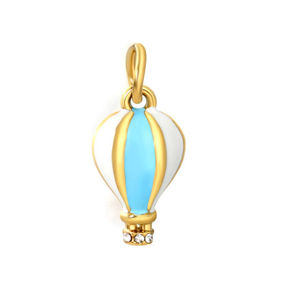 Sunburst Shell & Hot Air Balloon Enamel Earring Charms| 2 Styles | 18K Gold Plated Stainless Steel | Wholesale Bulk Order MOQ 12