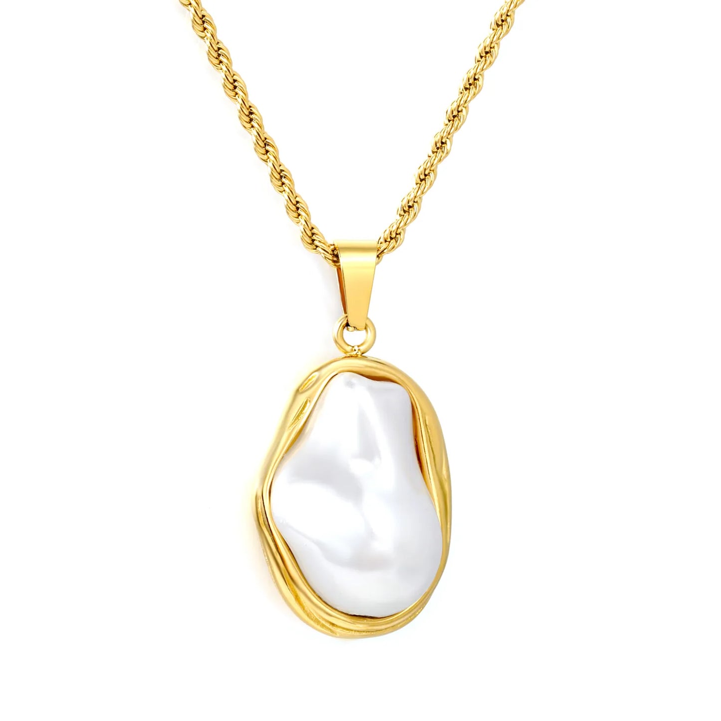 Wholesale Baroque Pearl Pendant Necklace|  Adjustable 50+5cm | Bulk Order MOQ 12
