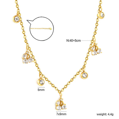 18K Gold Plated Necklace with Multi-Charm Adjustable 40+5cm | Wholesale Bulk Order MOQ 12