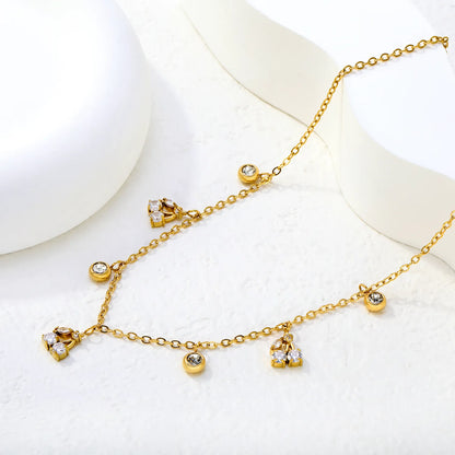 18K Gold Plated Necklace with Multi-Charm Adjustable 40+5cm | Wholesale Bulk Order MOQ 12