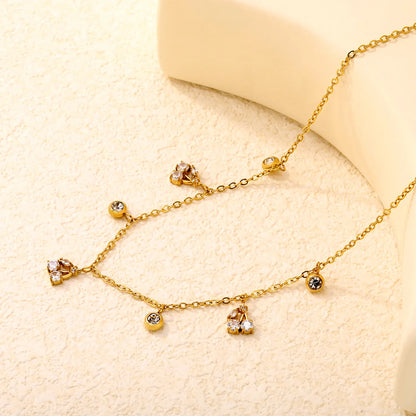 18K Gold Plated Necklace with Multi-Charm Adjustable 40+5cm | Wholesale Bulk Order MOQ 12