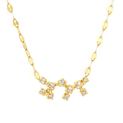 12 Zodiac Constellation Necklace | Adjustable 42+5cm | 18K Gold Plated Stainless Steel | CZ Star Sign Pendant | Personalized Jewelry | Wholesale MOQ 12