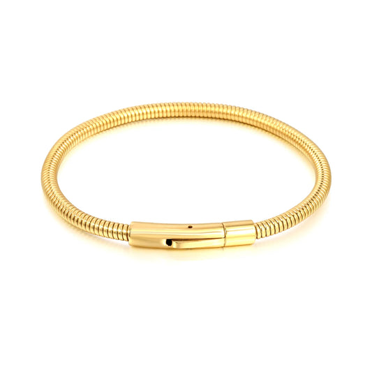 18K Gold Plated Flexible Coil Snake Chain Choker Necklace | Wholesale Bulk Order MOQ 12
