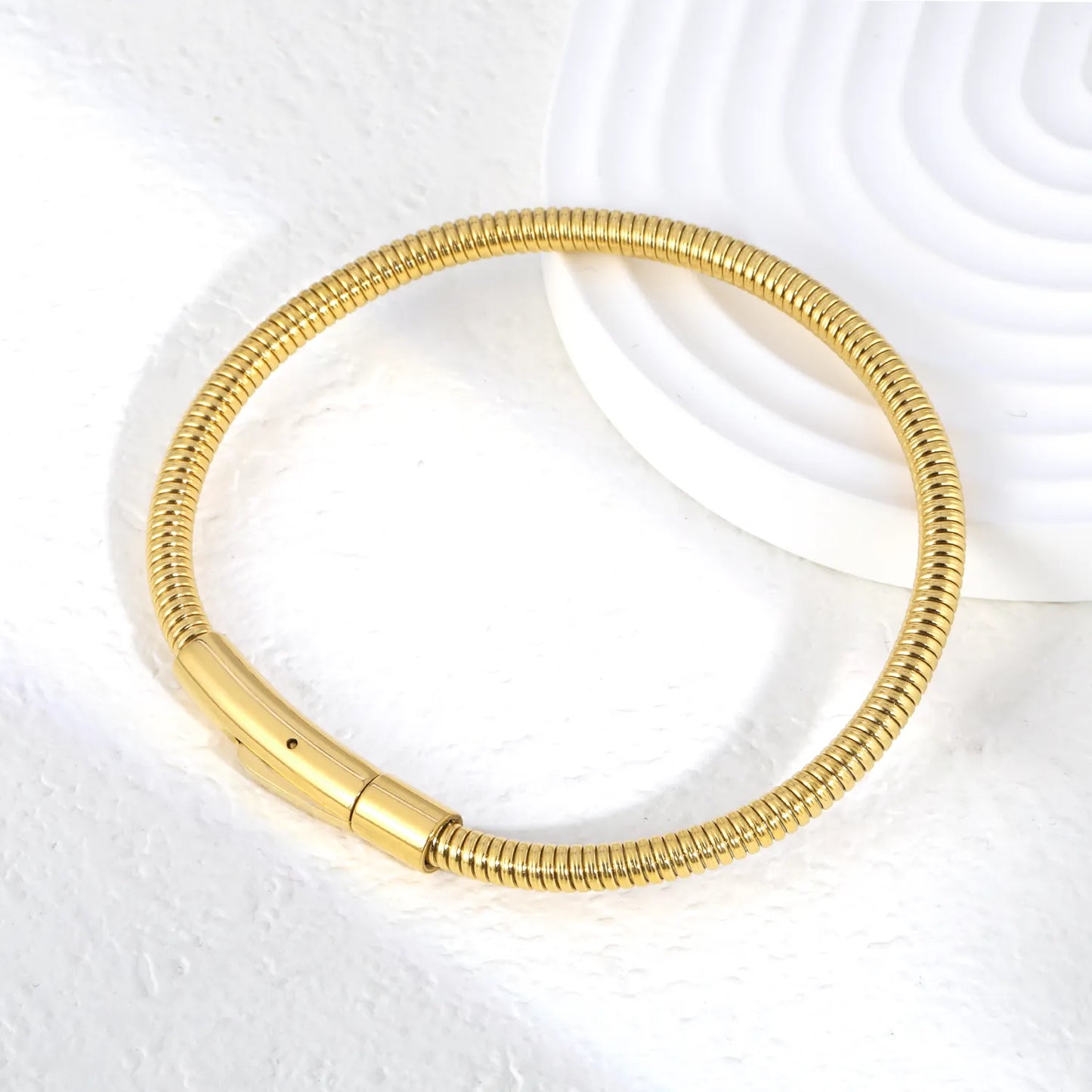 18K Gold Plated Flexible Coil Snake Chain Choker Necklace | Wholesale Bulk Order MOQ 12