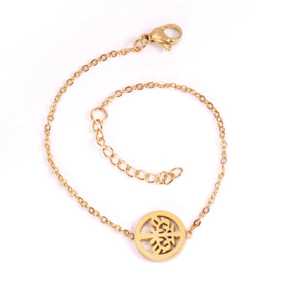 Tree of Life Charm Bracelet | 18K Gold Plated & Silver| Polished Finishes | Hypoallergenic 304 Stainless Steel | Wholesale MOQ 12
