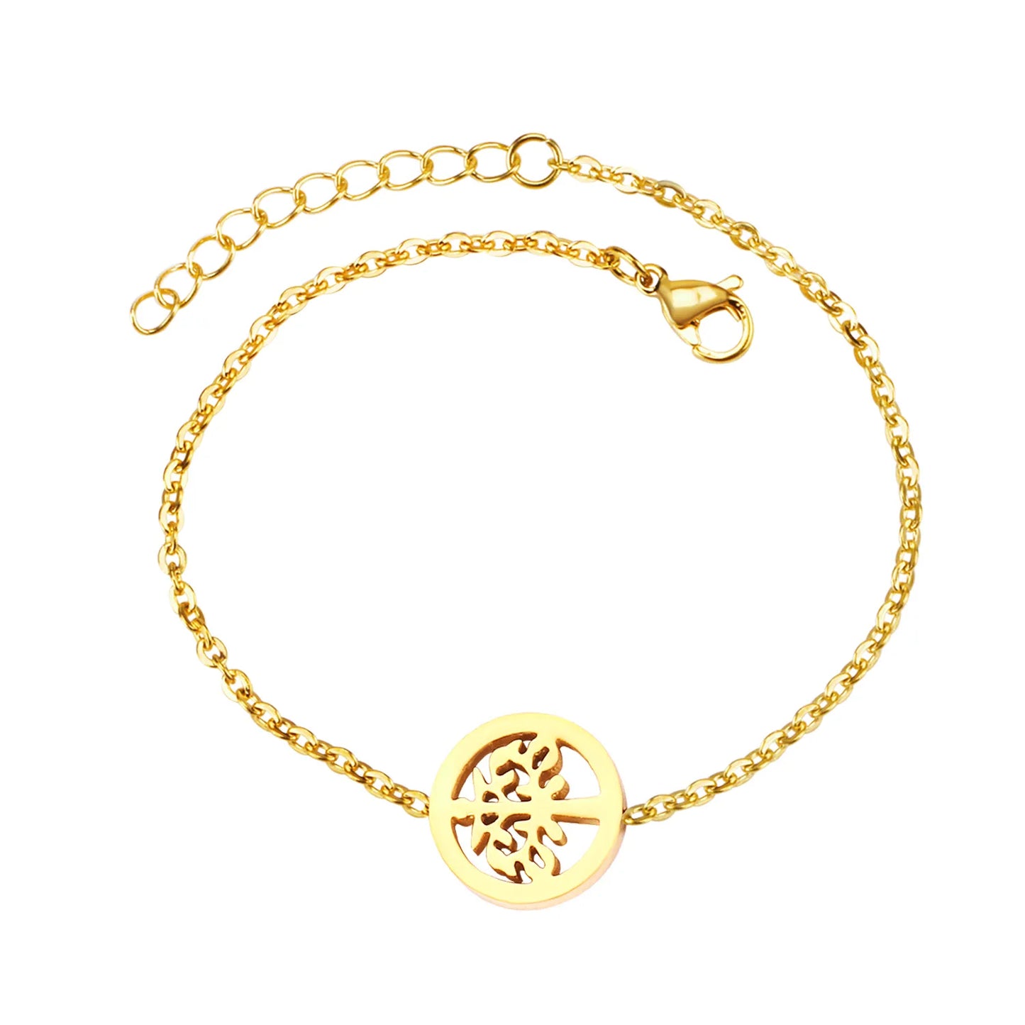 Tree of Life Charm Bracelet | 18K Gold Plated & Silver| Polished Finishes | Hypoallergenic 304 Stainless Steel | Wholesale MOQ 12
