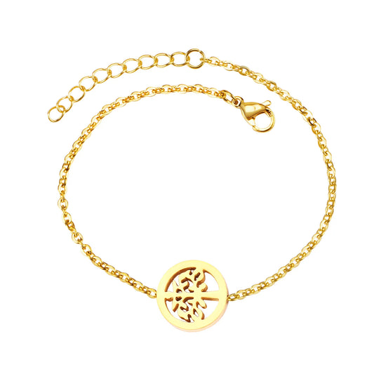 Tree of Life Charm Bracelet | 18K Gold Plated & Silver| Polished Finishes | Hypoallergenic 304 Stainless Steel | Wholesale MOQ 12