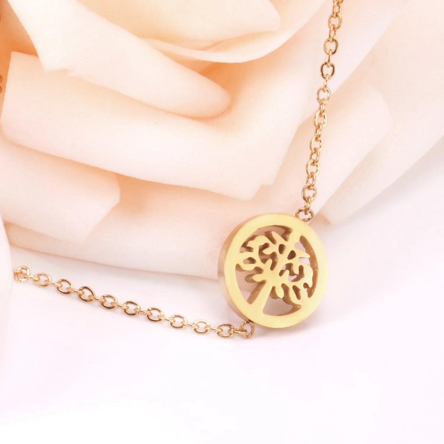 Tree of Life Charm Bracelet | 18K Gold Plated & Silver| Polished Finishes | Hypoallergenic 304 Stainless Steel | Wholesale MOQ 12