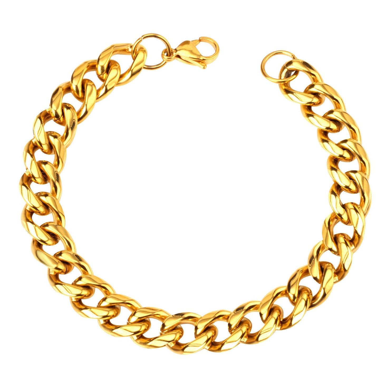 ASON Women/Men 10MM Width Necklace Set Stainless Steel Necklace with Bracelet Cuban Chain for Diy Jewelry Making