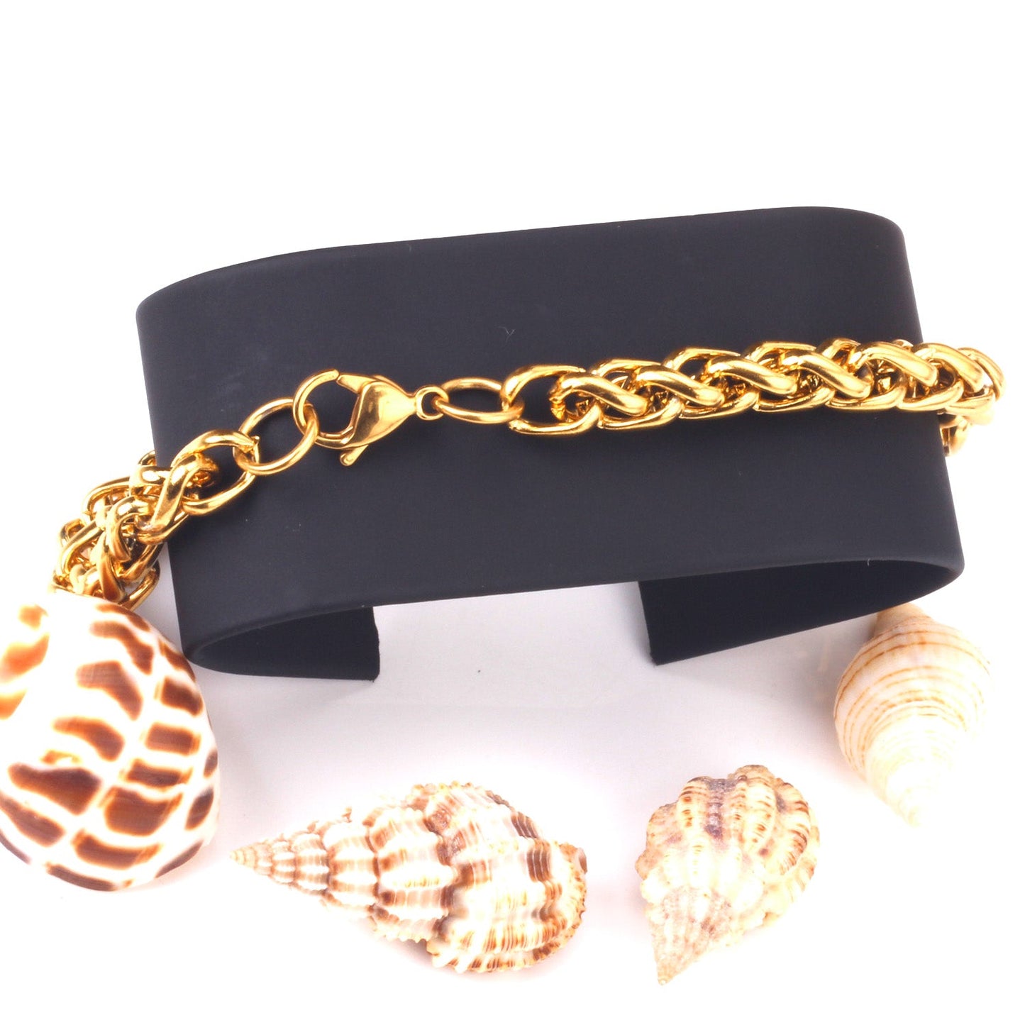 7mm Chain Bracelets Stainless Steel Gold Color for Men Women Party Gift Fashion Bangle Jewelry