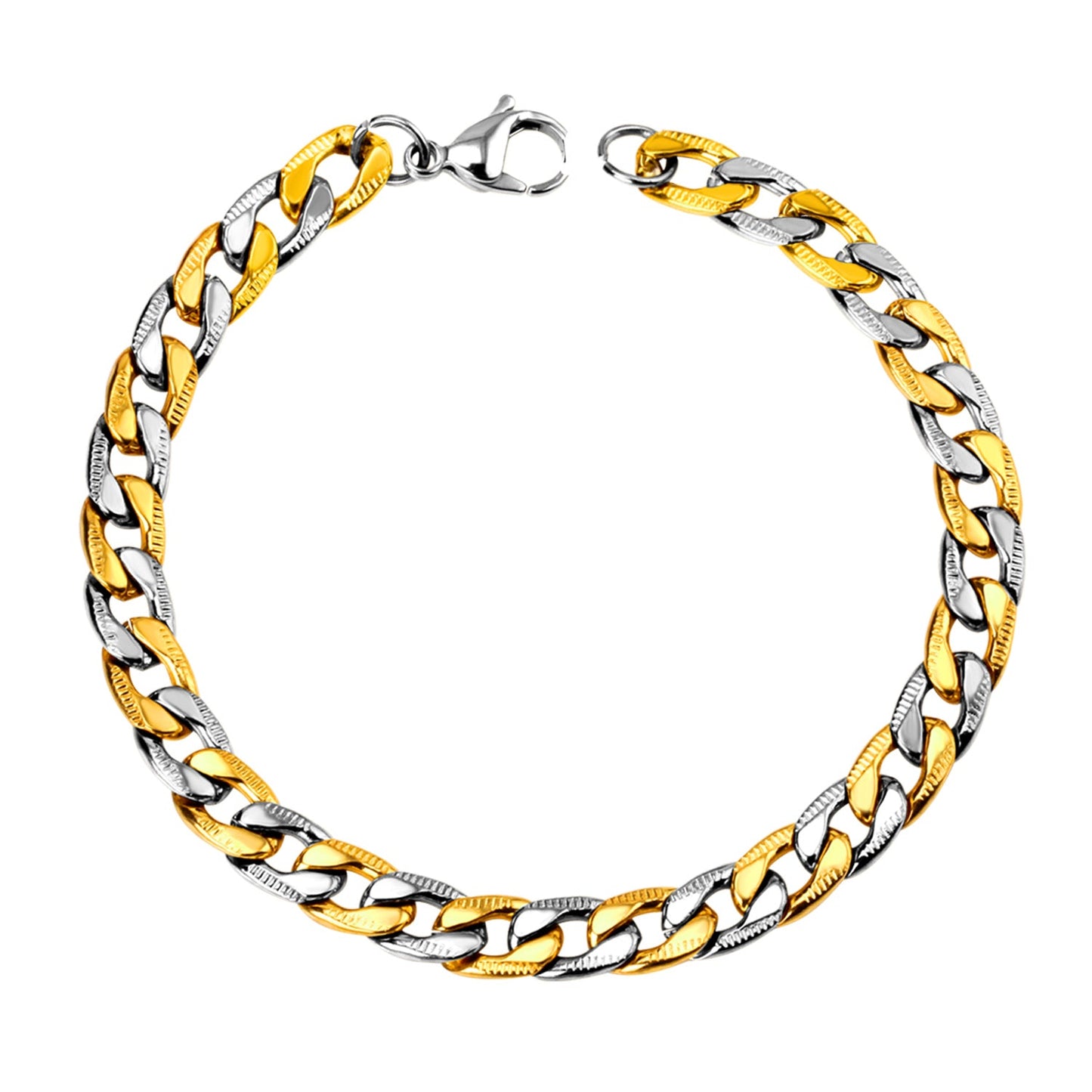 ASON 8mm Stainless Steel Stripe Bracelet Bangle for Men Women Party Gift Wholesale Fashion Jewelry