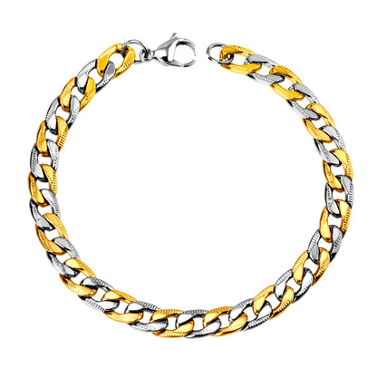 ASON 8mm Stainless Steel Stripe Bracelet Bangle for Men Women Party Gift Wholesale Fashion Jewelry