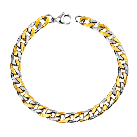 ASON 8mm Stainless Steel Stripe Bracelet Bangle for Men Women Party Gift Wholesale Fashion Jewelry