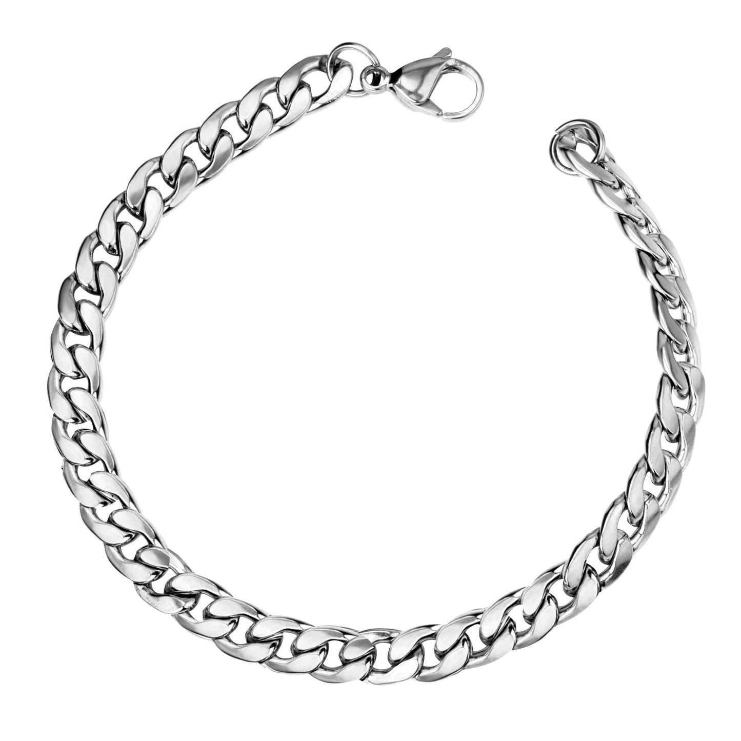 Wholesale Ason 7mm Chain Bracelets Stainless Steel Gold Color for Men Women Party Gift Fashion Bangle Jewelry