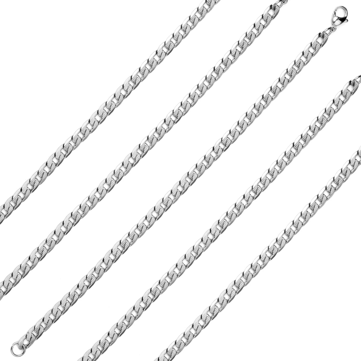 6mm Inner Horizontal Grain Stainless Steel Chain Bracelet For Women
