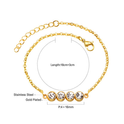 Accessory Bracelet with Diamonds 12mm 18+3cm in Steel and Gold