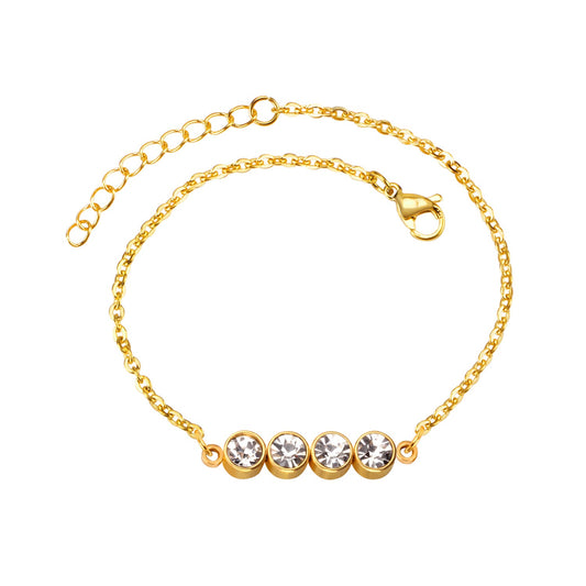 Accessory Bracelet with Diamonds 12mm 18+3cm in Steel and Gold