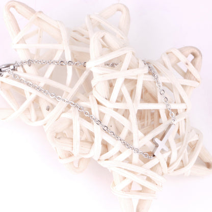 Steel color gold cross pendant accessories bracelet without diamonds 12mm 15+3cm