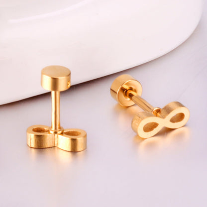 12 pairs Steel/Gold Frosted Screw In Stud Earrings without Diamonds