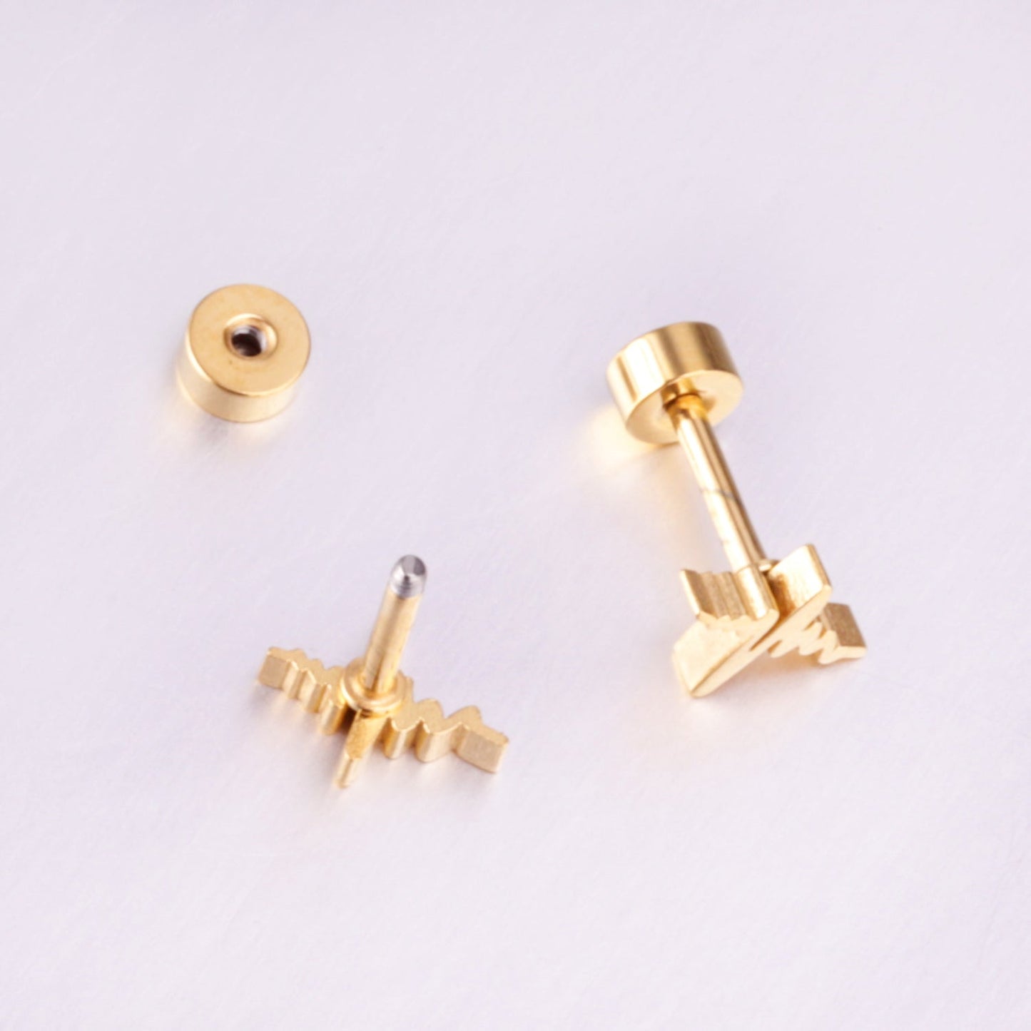 12 pairs Steel/Gold Current Screwback Earrings without Drill