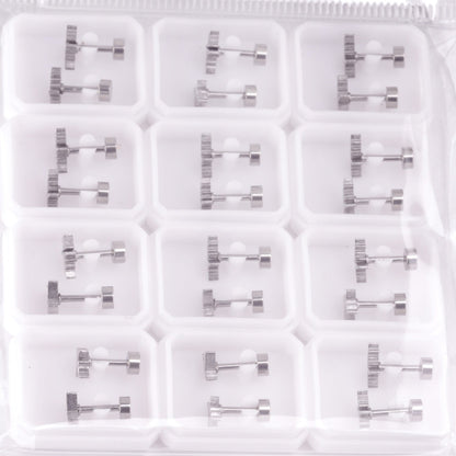 12 pairs Steel/Gold Current Screwback Earrings without Drill